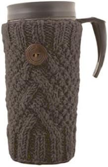 Travel Cup Cozy - Fair Trade 100% Wool Terrific Quality (Grey)