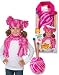 Childs Craft Knitting Kit - My Chunky & Funky Scarf - PINK - Childs Creative & Arts Activity Kit