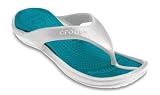 Crocs Adult Athens Flip Flops - Pearl White / Turquoise - M6/W8