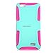 Huawei Raven LTE H892L Case With TJS® Tempered Glass Screen Protector and Stylus Pen Included, Dual Layer Rubberized Hybrid Shockproof Protective Armor Case for Huawei Raven LTE H892L (Pink/Teal)