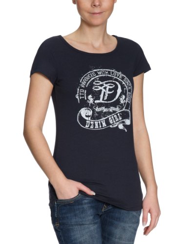 TOM TAILOR Denim Damen T-Shirt 10228260971/NOS logo shirt, Gr. 36(S), Blau (6012) Preisvergleich