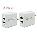 KingAcc 10W Dual Port USB Wall Charger (2-Pack)
