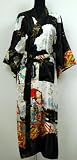 Shanghai Tone® Geisha Kimono Bath Robe Night Gown Black One Size