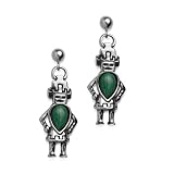 Hemis Kachina Sterling Silver and Malachite Post Earrings