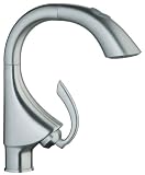 GROHE 32 073 SD0 K4 Dual Spray Pull-Out Kitchen Sink Faucet, Stainless Steel