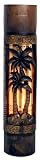TIKI W/ PALM TREES BAMBOO LIGHT - 16 - TROPICAL TIKI DECOR