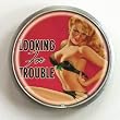 Womens Hand Made Retro "Looking For Trouble" Belt Buckle Womens Hand Made Retro "Looking For Trouble" Belt Buckle