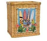 Beach Board Meeting Wicker Waste Paper Basket By Blonder Home Accents