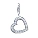VINANI German 925 Sterling Silver Charm Pendant Heart Zirconia Stones HDH