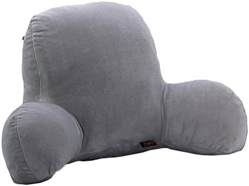 Lerela Lumbar Support Back Pillow with Arm Bedrest Cushion Washable Reading Pillow grey