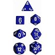 Polyhedral 7-Die Opaque Dice Set - Blue with White