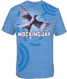 The Hunger Games - Mockingjay Bookart Mens Adult T-Shirt In Stonewash Denim