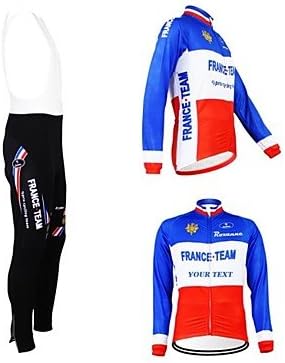 DGA KOOPLUS Unisex Spring Autumn Customized Cycling Clothing France Long Sleeve Jersey And BIB Pants Polyester Cycling Suit , Font 9-Text Color 9#