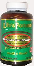 Life's Fortune Multi-Vitamin and Mineral All Natural Energy Source 180 tablets