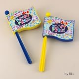 Rite Lite Happy Purim Flag Graggers, Set of 2 Asst'd.
