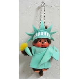 Monchhichi World Costume America Liberty Keychain Plush Doll