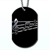Staff Music Notes - Dog Tag Necklace
