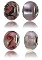 Balalabeads Felicity, Georgia, Faith & Reanna' - Four beautiful handmade lampwork glass beads. Slide-on and slide-off Charms.