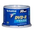 Fujifilm Media 25302478 DVD-R 4.7GB 120 Minutes Printable 16X White Surface Inkjet Hub Printable Storage Media - 50 Pack Spindle
