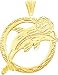 14K Gold NFL Miami Dolphins Logo Charm Diamond Cut
