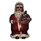 Santa Claus Hand-carved Wood Statue 3.5L x 5W x 8H