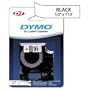 DYMO� D1 Fabric Tape, Black on White, 1/2" x 11-1/2' (16953)