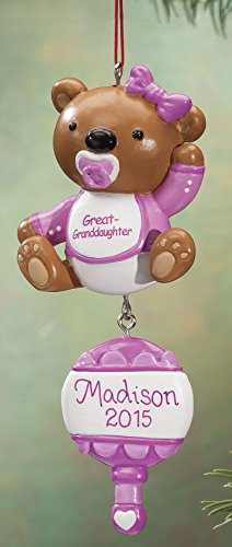 Personalized Great Granddaughter Bear Ornament
