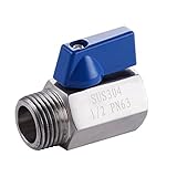 UAR SUS304ステンレス鋼研磨1/2インチNPTシャワーヘッド遮断弁ボールバルブ [並行輸入品]