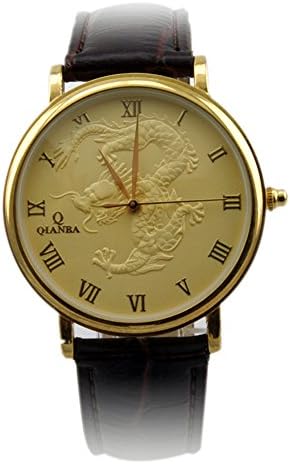 Tenflyer 40mm Hot Classic Dragon Leather Strap Antique Mens Analog Wrist Watches Gift Brown