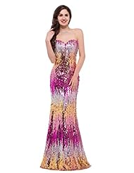 Strapless Sheath Lace-Up Sequined Cocktail Sweetheart Evening Dress/Homecoming Dress/Bridesmaid Dress/Pageant Dress/Prom Dress/Party Dress/Wedding Dress 