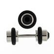 Stainless Steel Fake Plug with Black CZ - 16g Wire - 6g Fake Plug - Sold as a Pair Stainless Steel Fake Plug with Black CZ - 16g Wire - 6g Fake Plug - Sold as a Pair