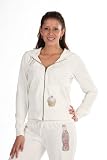 E.vil Velour White Tracksuit Embellished with crystals Small Cake Zip Up & Coke bottle pants Size: L