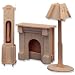 3-D Wooden Puzzle – Dollhouse Clock, Lamp, & Fireplace