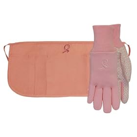 Midwest P6-04 For the Cure Jersey Dot Glove and Waist Apron Garden Combo Pack by MidWest Gloves & Gear