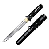 Ryumon Tanto Black Folded Damascus Carbon Steel Blade