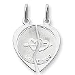 Sterling Silver 2-piece I Love You Disc Charm Pendant