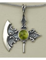 The Royal Battle Ax in Sterling Silver, Accented with Peridot ...Custom Made in America for you