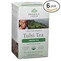 Organic India Tulsi Green Tea, 18-Count Teabags (Pack of 6)