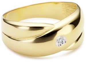 Bella Donna Damen-Ring 8 Karat Gelbgold 1 Diamant Gr. 60  103583