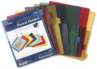 Cardnl - Cardinal Expanding Pocket Multicolor Index Dividers Divider,8 Tab,Trs (Pack Of 15)