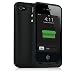 Mophie Juice Pack Plus Case and Rechargeable Battery for iPhone 4 & 4S Retail Packaging (Black)