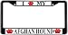 I Love My Afghan Hound Paw Prints Dog Black Metal License Plate Frame Holder
