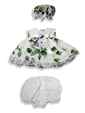 Honey Bee - Newborn Baby Girls Sleeveless Dress Set, White, Purple, Green
