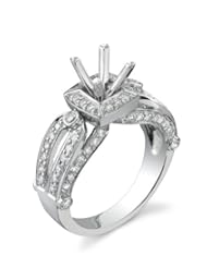 14k White Gold 0.68 Ctw Stunning Diamond Mounting - Size 7