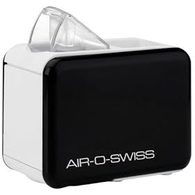 Air-O-Swiss 7146 Black Travel Humidifier with UK, EU & US Plug Adapters & Travel Bag