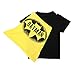 EITC Little Boy's Short Sleeve Cotton Batman Hero Costume T-Shirt with Cape
