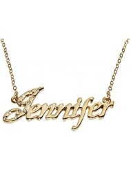 Name Necklaces Jennifer - Personalized Necklace Gold Plated 18K, Belcher Chain, 2mm Thick