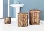 Havana Collection Round Hampers With Wastebasket (Set of three) (Brown) (24"D x 18"H x 18"W)