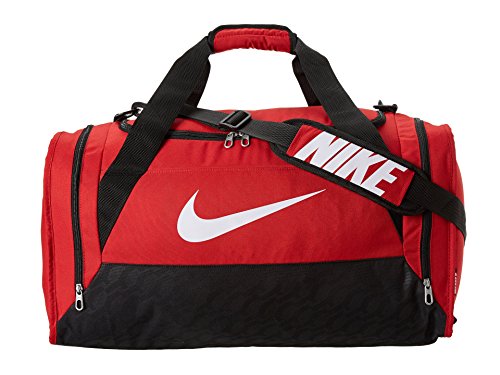 New Nike Brasilia 6 Medium Duffel Bag Gym Red/Black/White