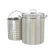 Bayou Classic 1160 62-Quart Stainless Steel Stockpot with Steam & Boil Basket